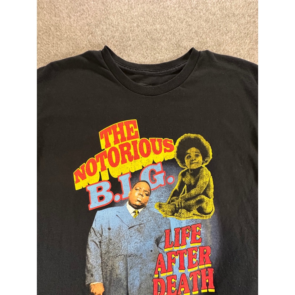 The Notorious BIG Life After Death Black Graphic T-Shirt Mens Large Hip Hop Tee